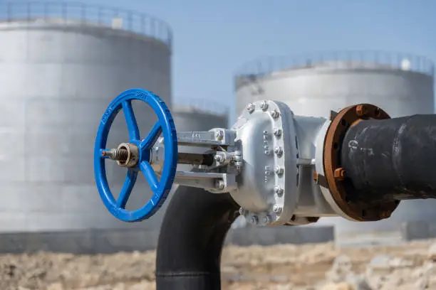 Industrial fuel storage tanks and valve